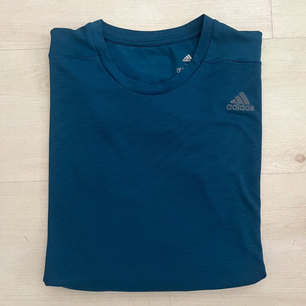 Adidas Running Climacool Men's Teal Long-Sleeved Shirt Size XL - Picture 4 of 5